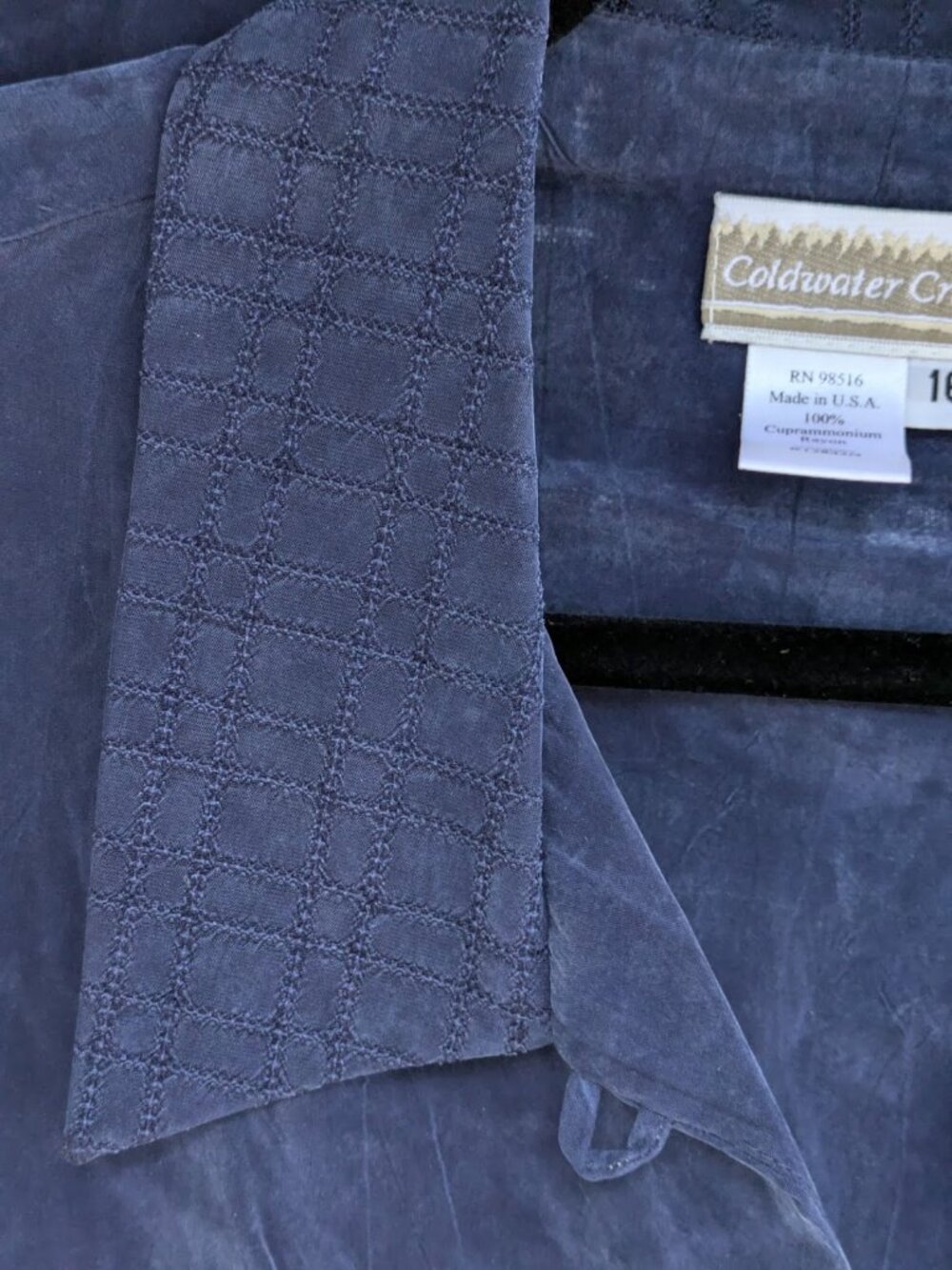 Vintage Coldwater Creek Navy Blue 2 Piece Pants Set Size 16 Cuprammonium Rayon - Picture 4 of 8